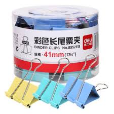 Kẹp bướm màu DELI 41mm (hộp 24 cái)
